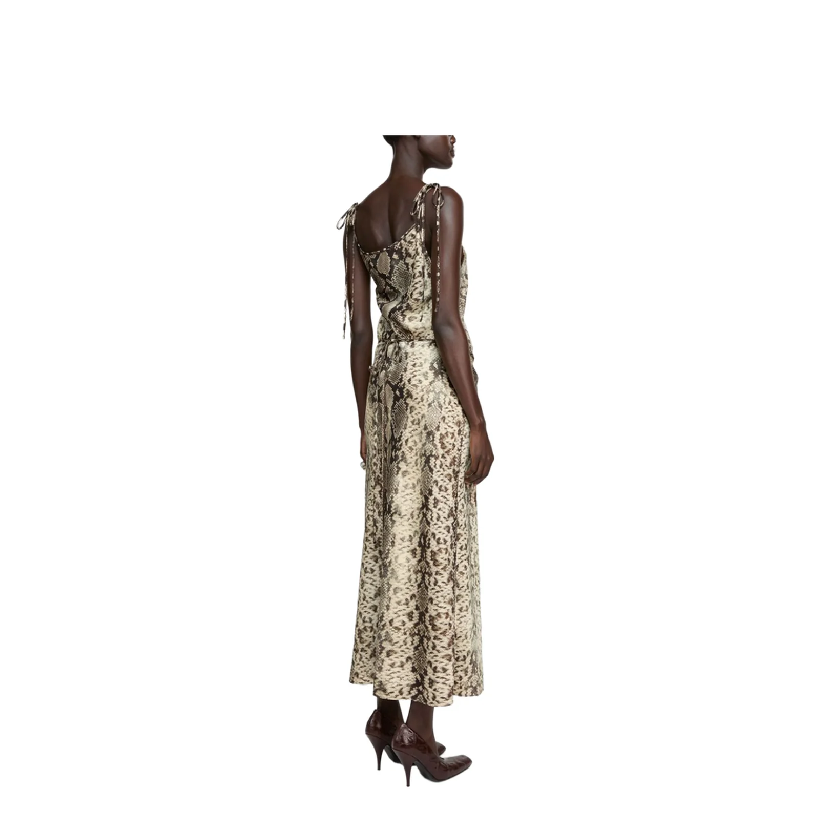 Satin Dress - Multi Brown - Image 3