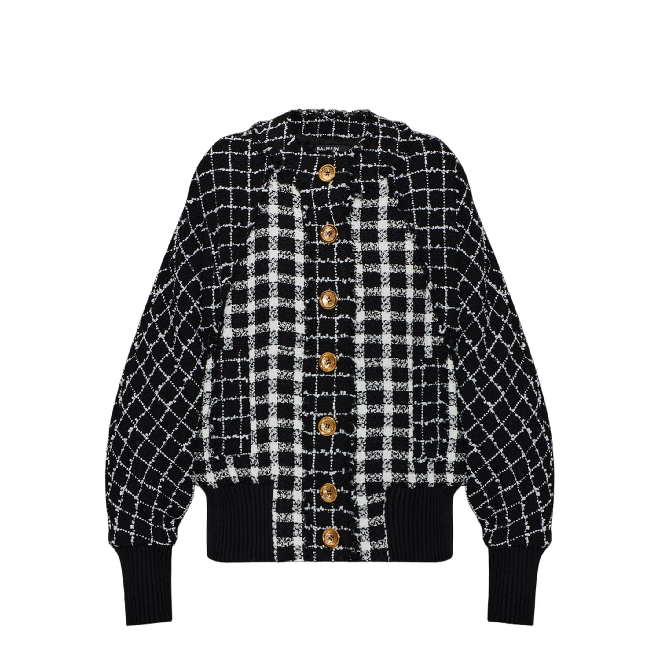 Tweed Bomber Jacket Black
