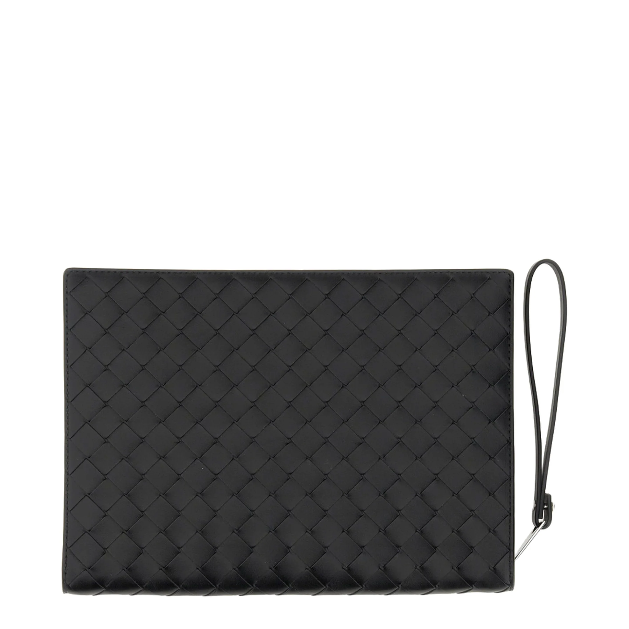 Intrecciato Leather Pouch - Black - Image 4
