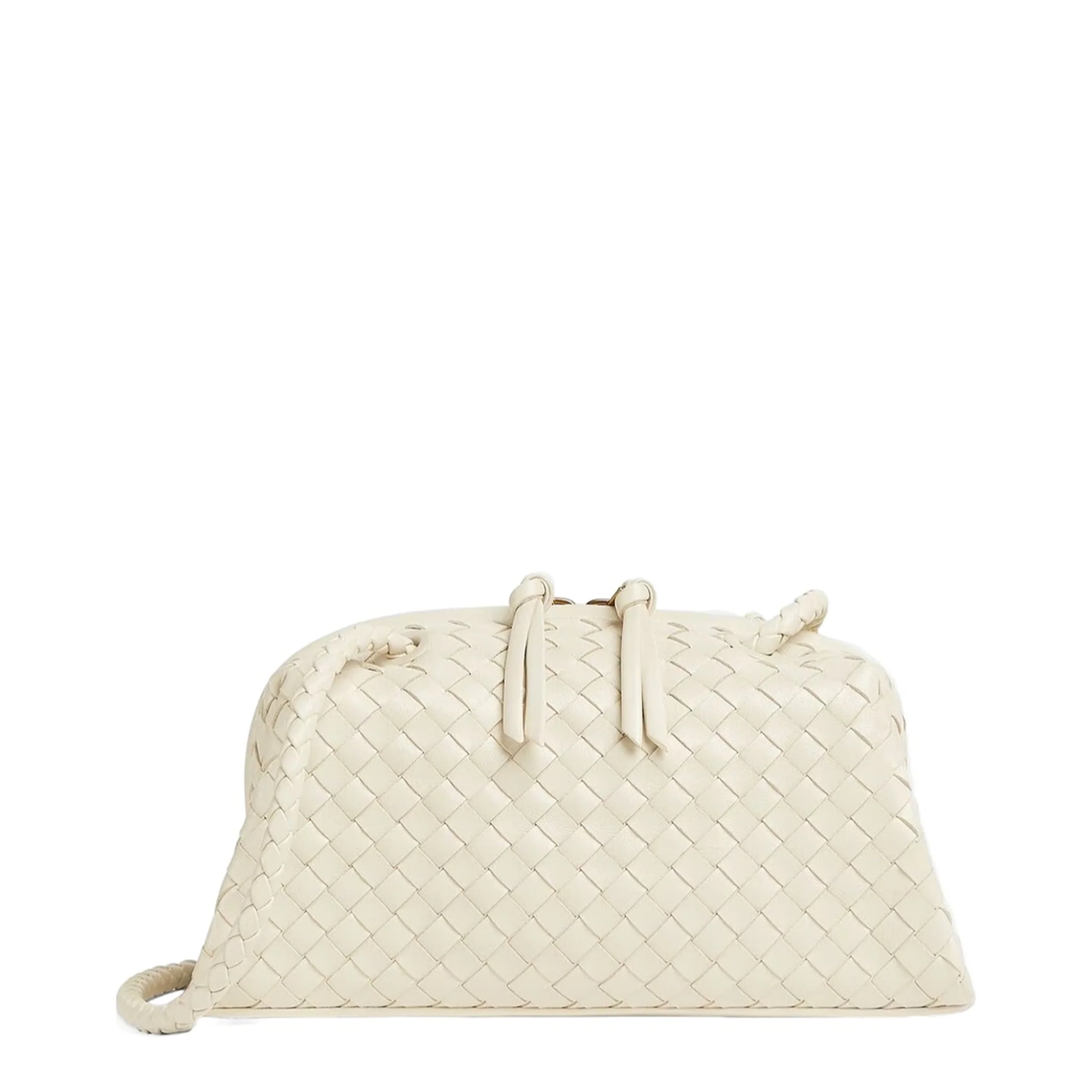 Tokyo Intrecciato Leather Shoulder Bag - Cream