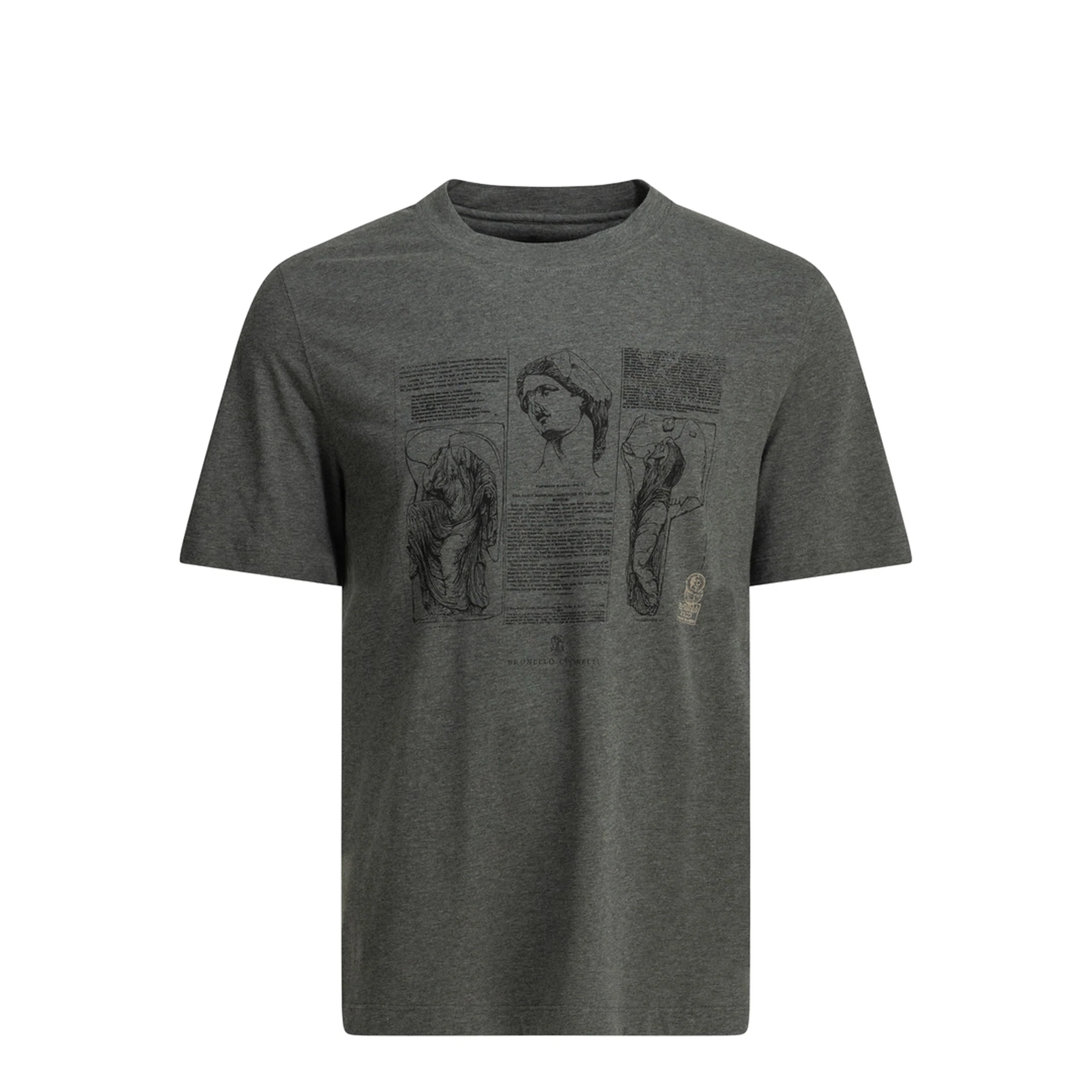 Printed Crew-Neck T-Shirt Grey