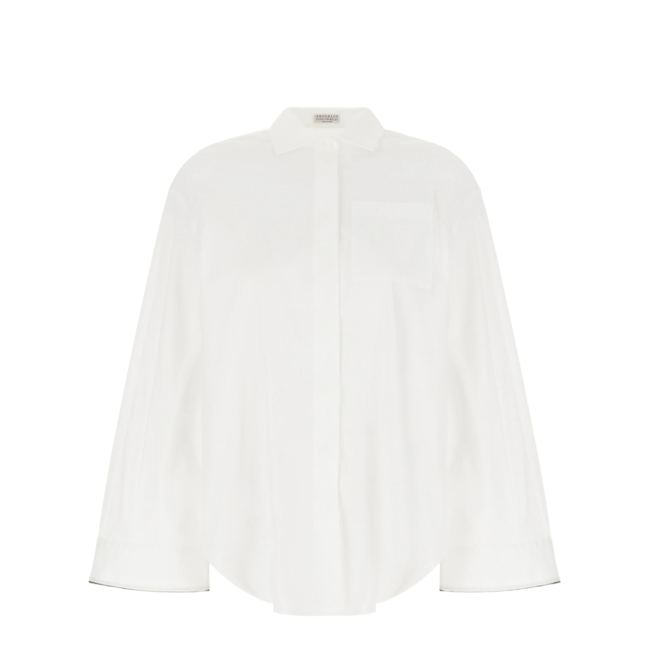 Shiny Cuff Detail Cotton Shirt