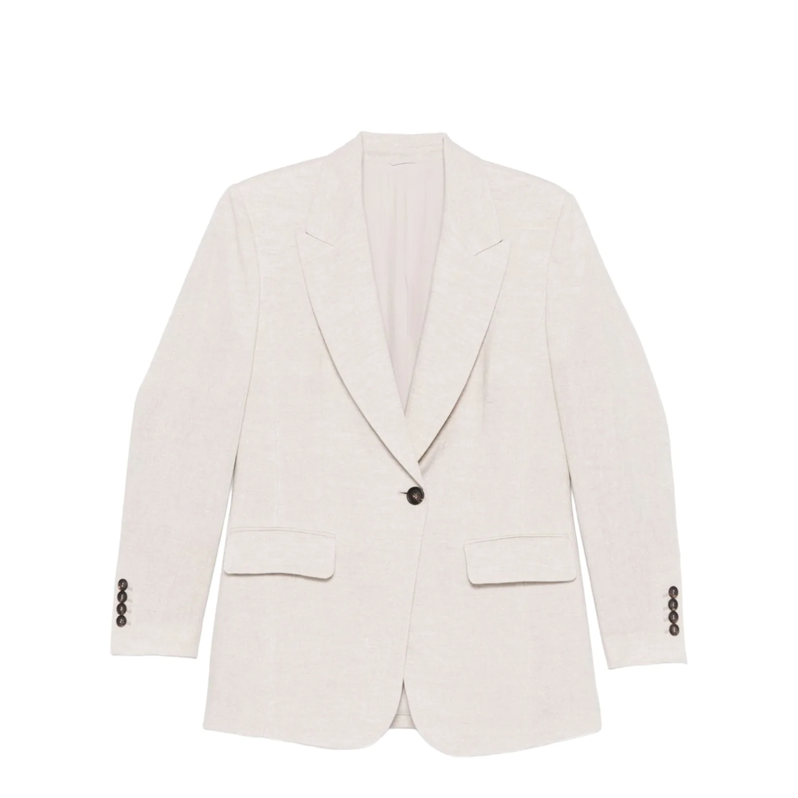 Single Breasted Grey Linen Jacket