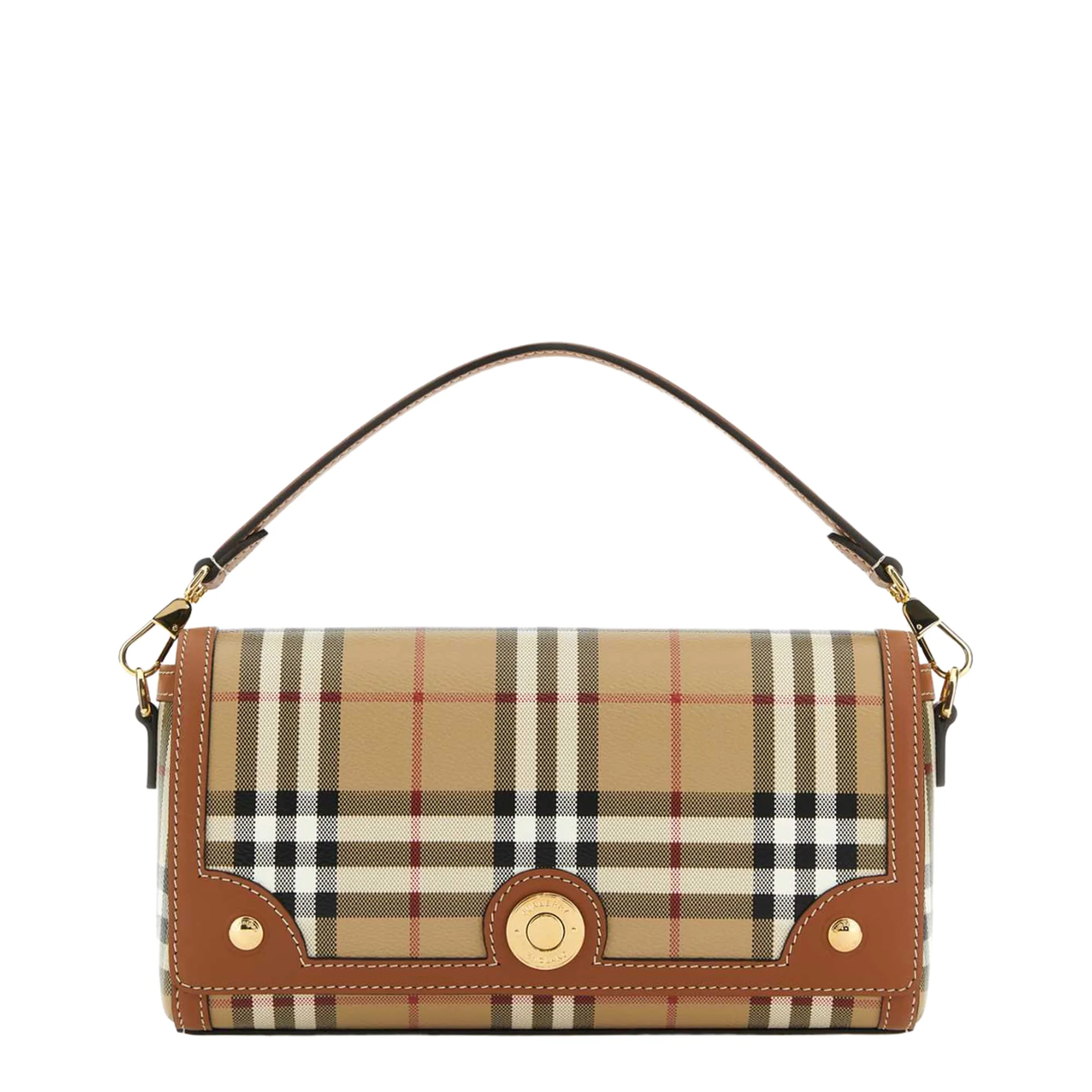 Printed Canvas and Leather Note Handbag