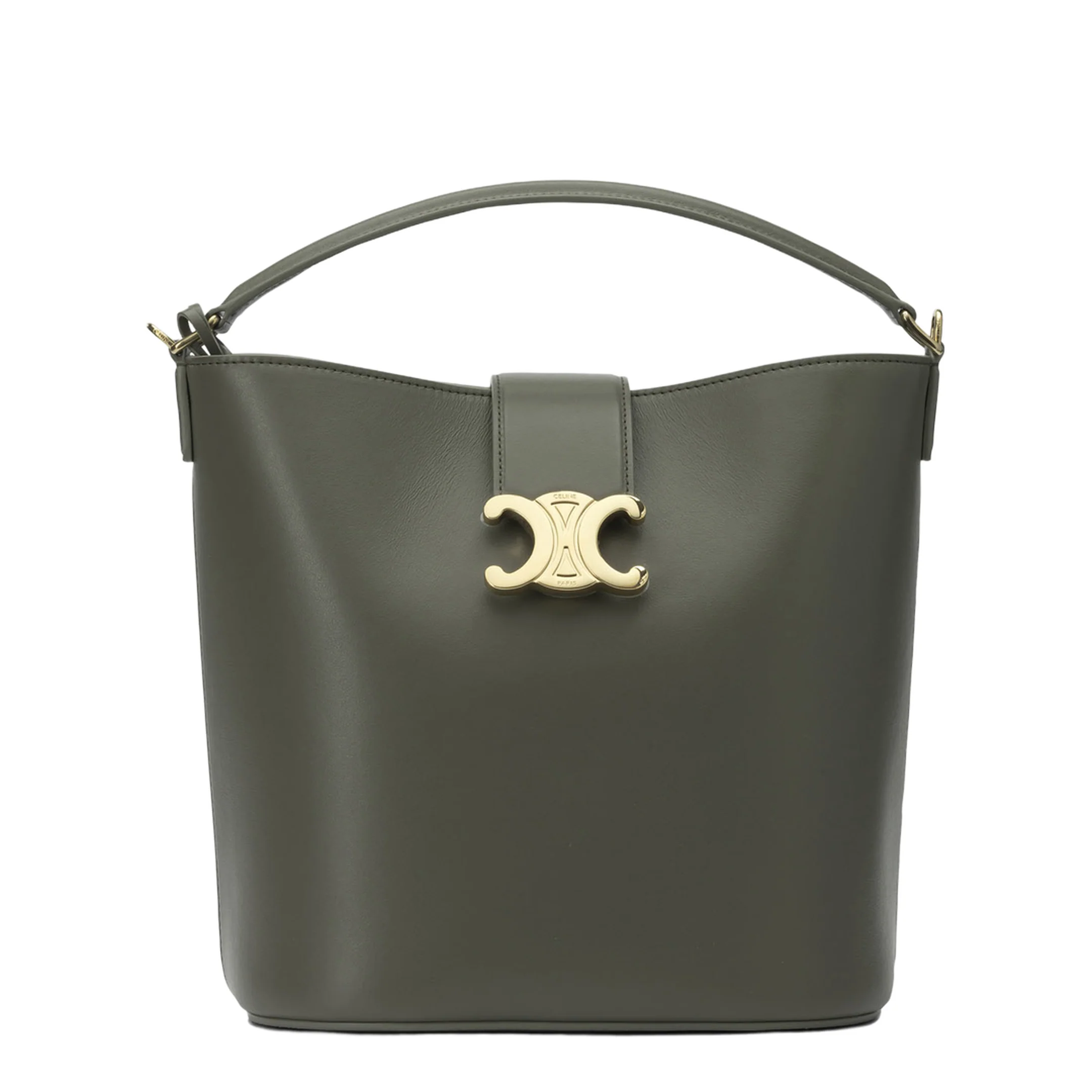 Louise Medium Calfskin Bucket Bag - Golden Khaki