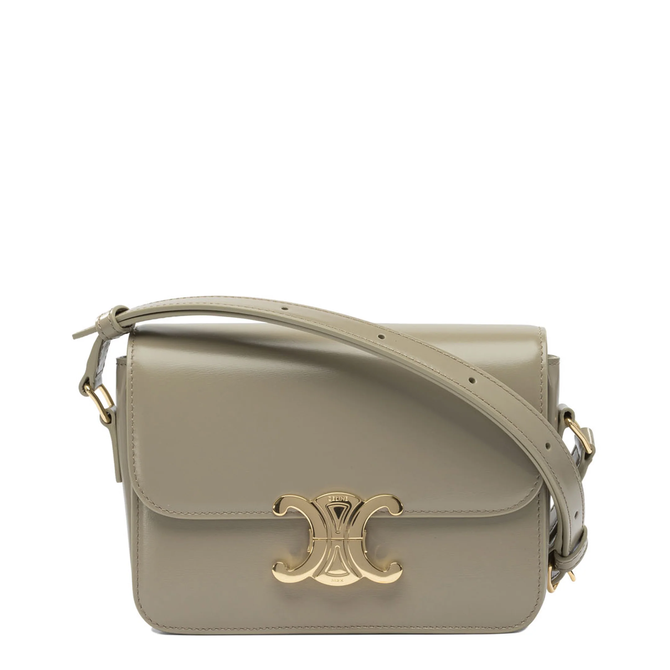Teen Triomphe Bag in Shiny Calfskin - Modern Taupe
