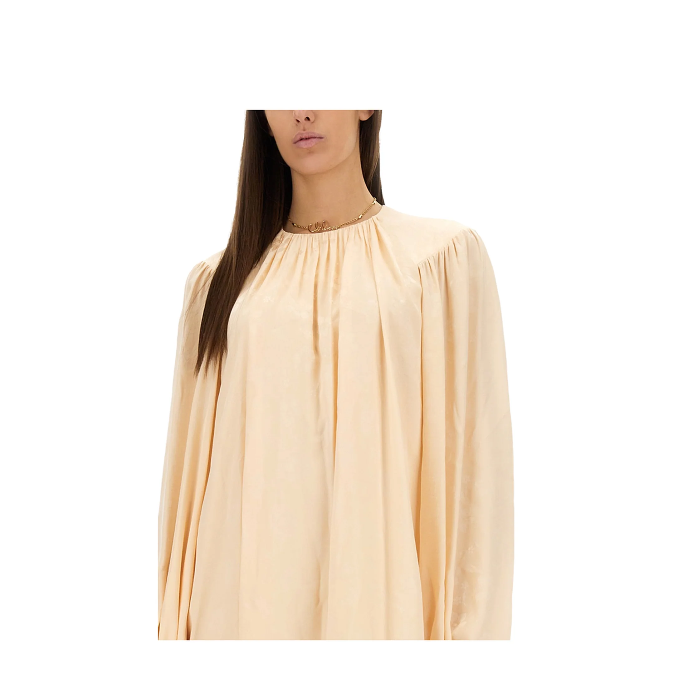 Silk Shirred Mini Dress - Image 4