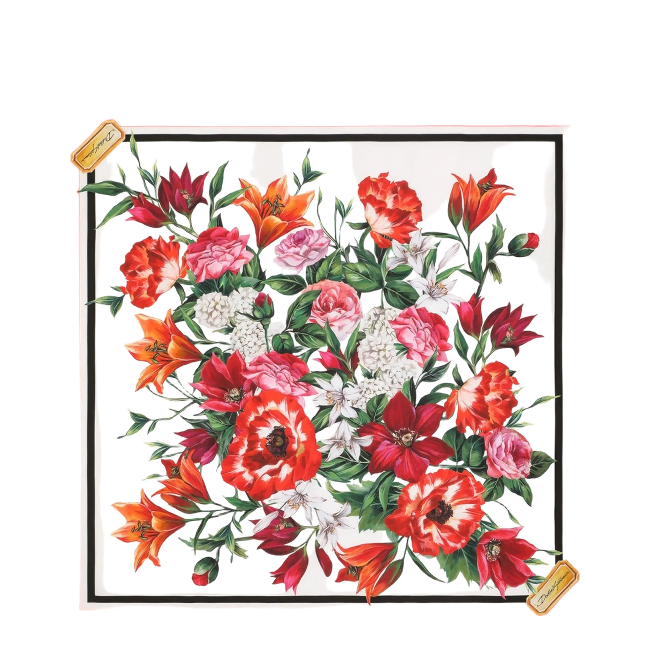 Silk Twill Floral Print Scarf