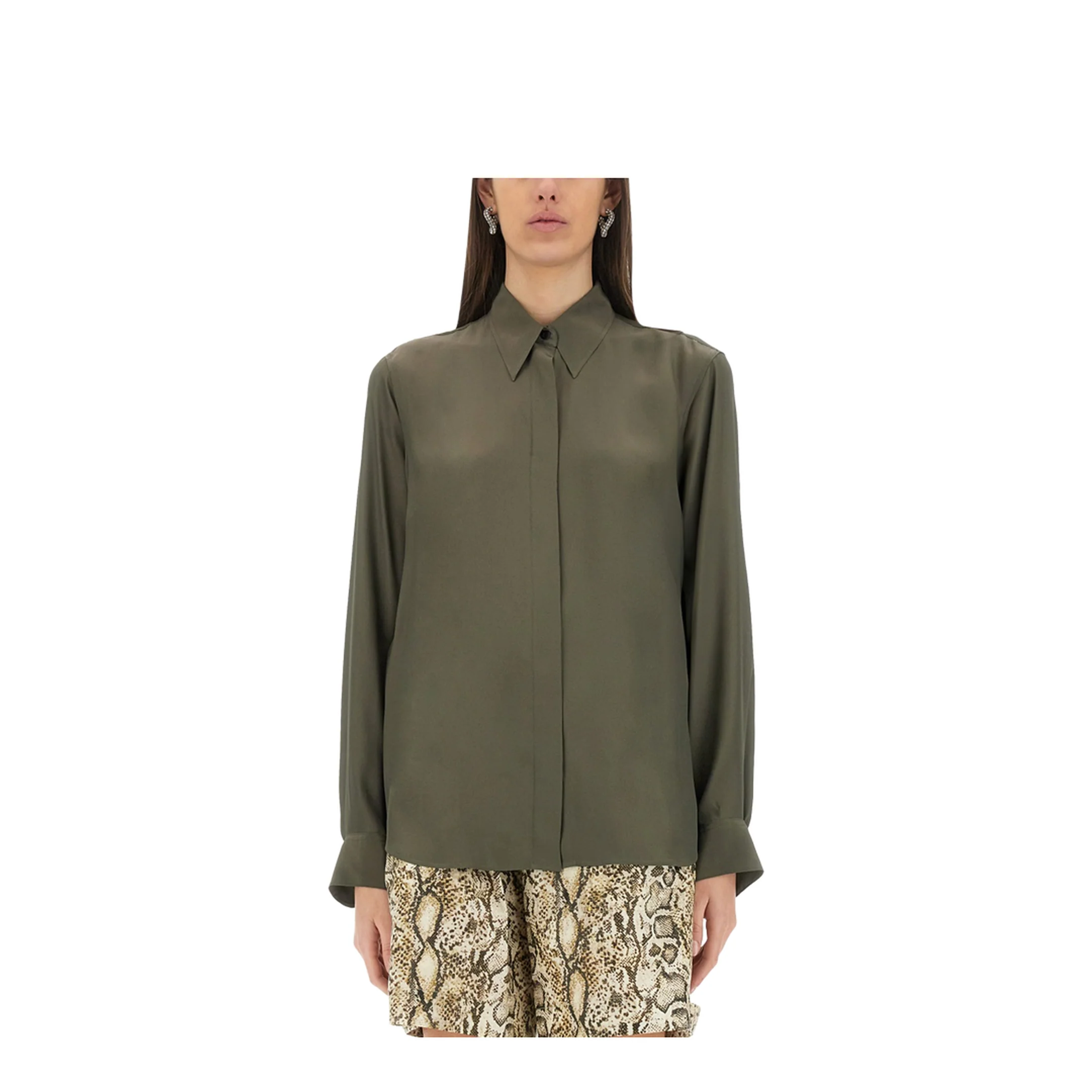 Silk Blend Satin Shirt