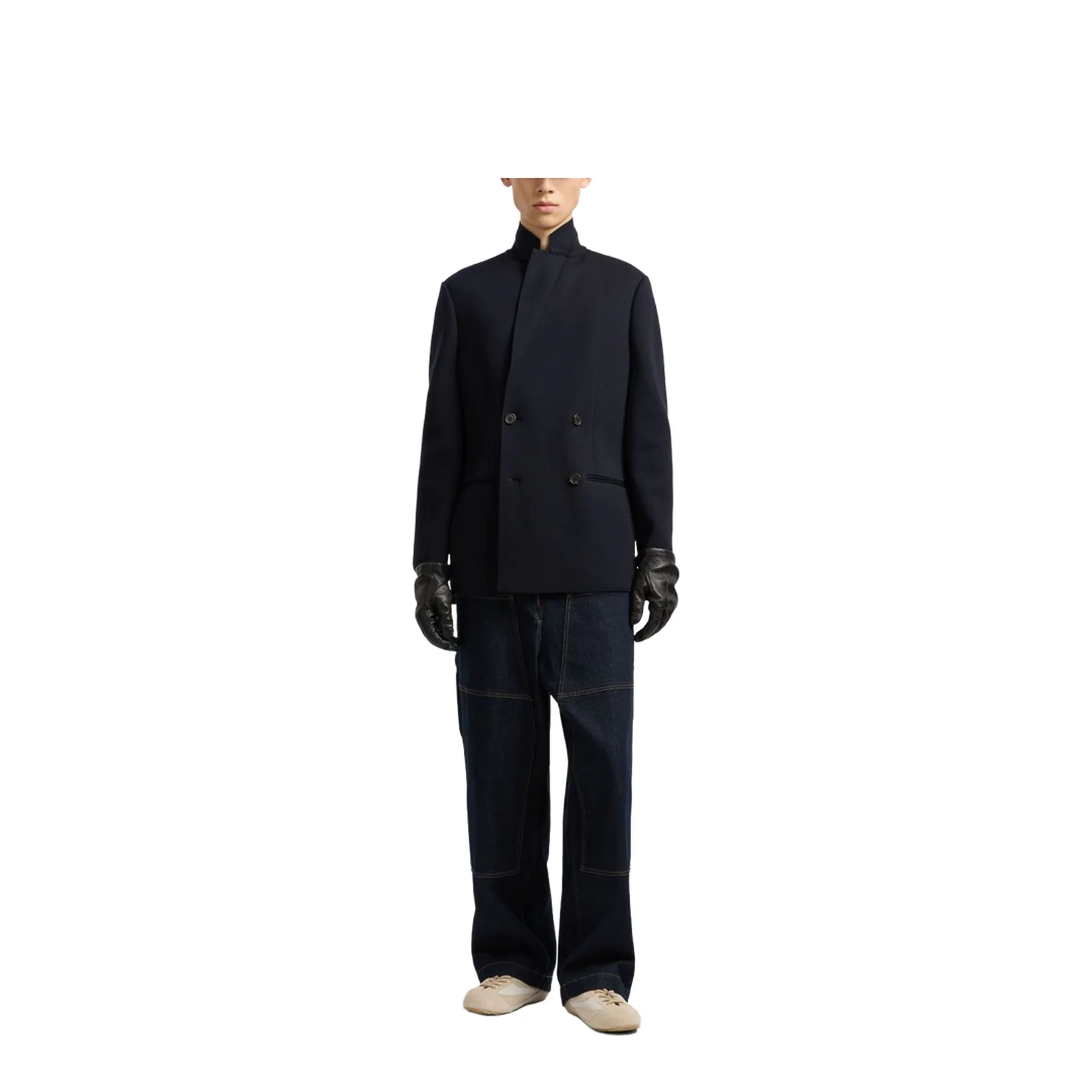 Double-breasted Blazer in a Plain-Knit Wool Blend - Image 5