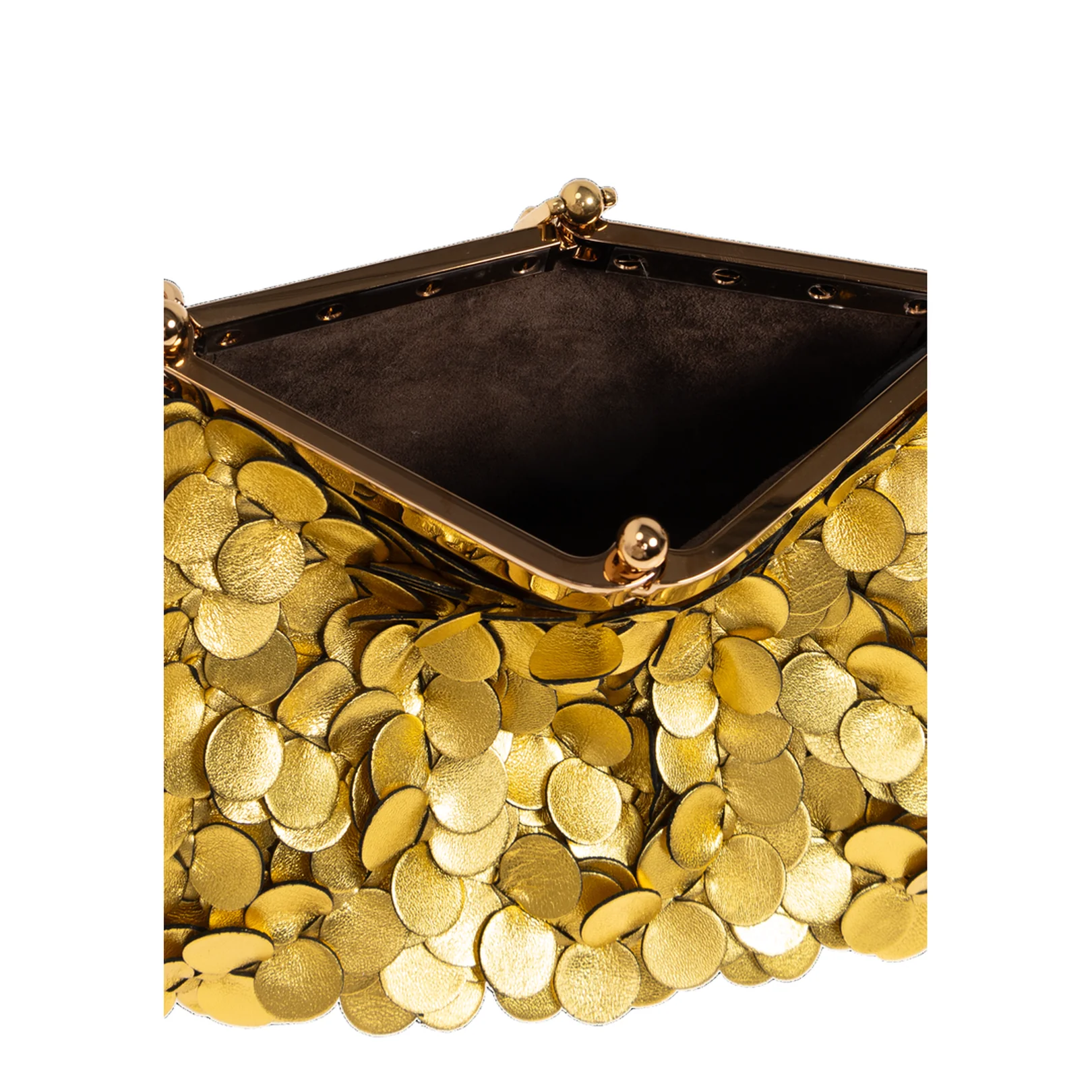 Small Leather Vela Bag with Laminated Sequins - Image 5