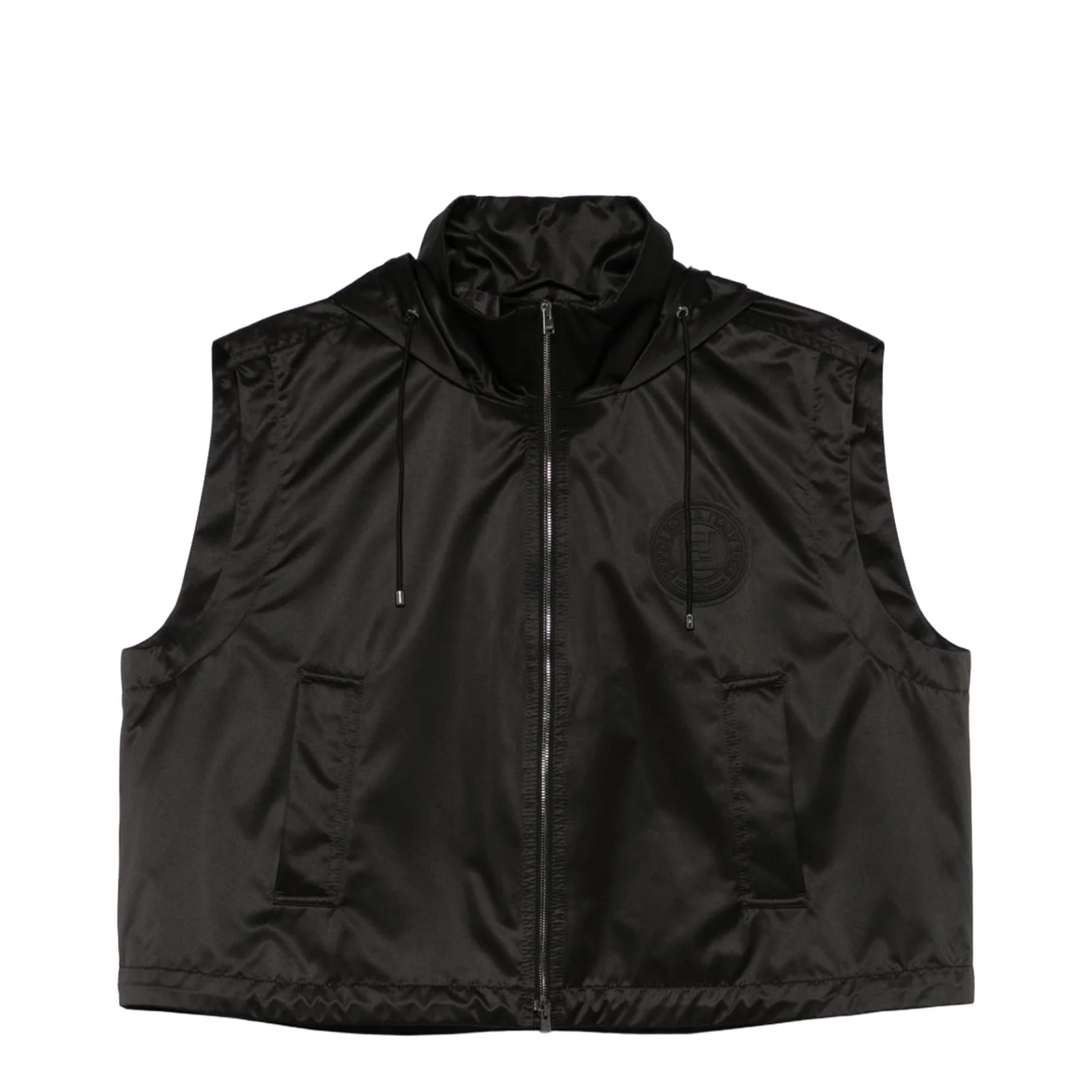 Cropped Gilet with High Collar