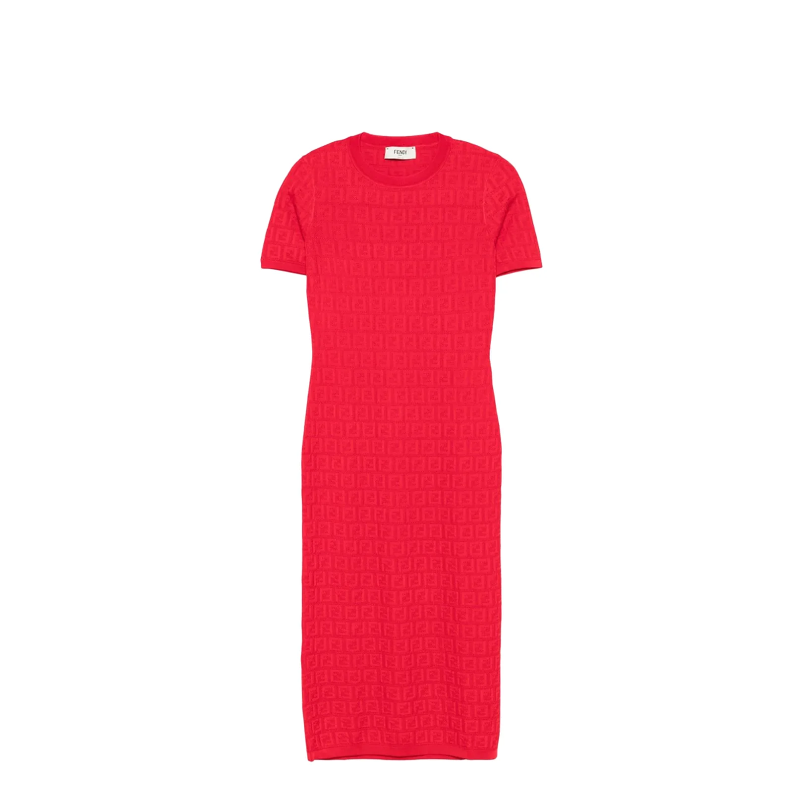 Fitted Midi Dress Red