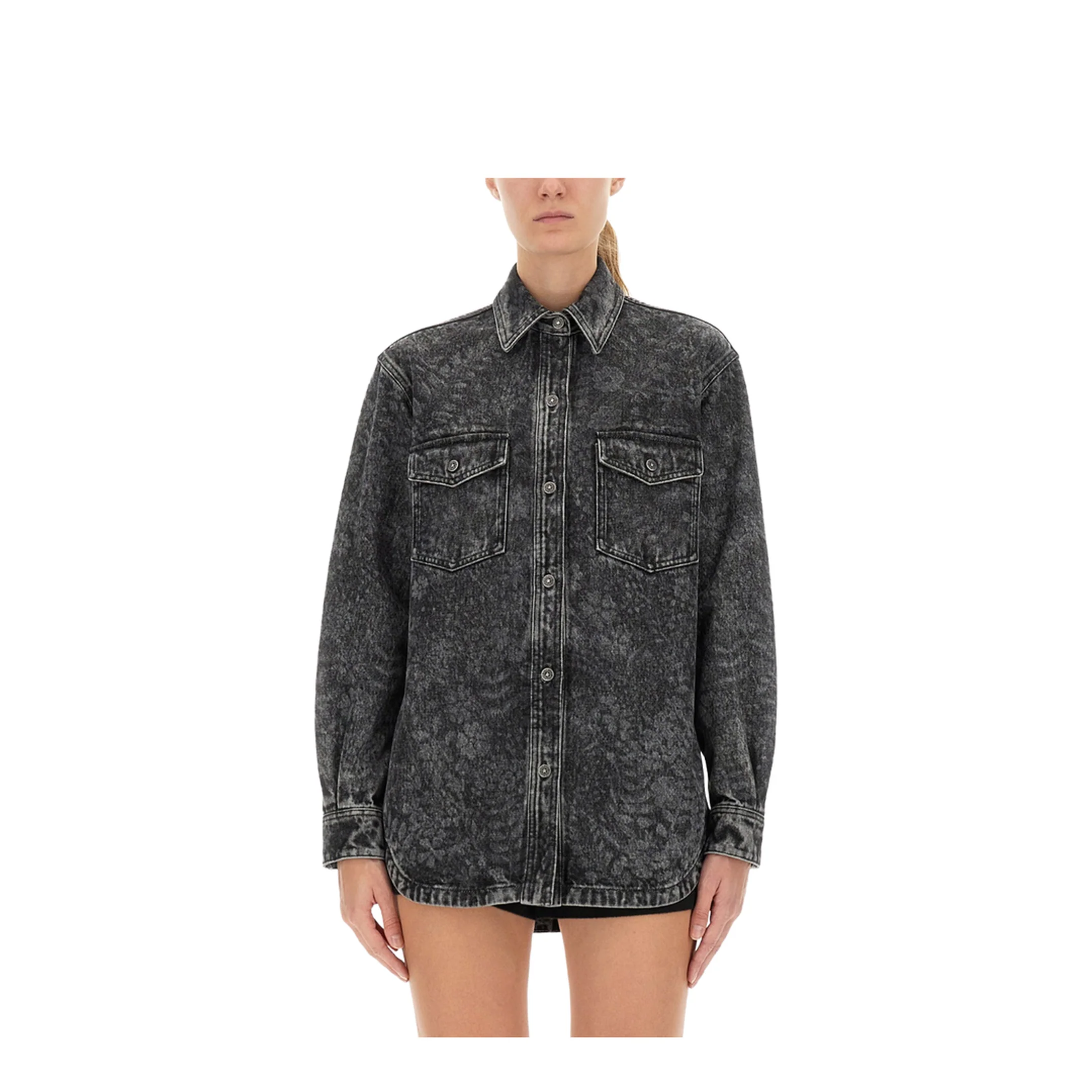 Ollie Boyfriends Shirt with Laser Flowers