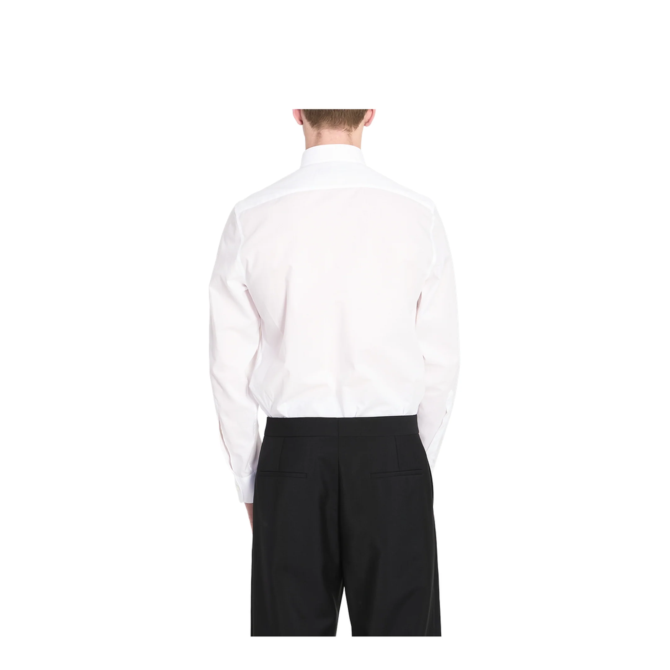 Light Chambray Cotton Shirt in White - Image 4