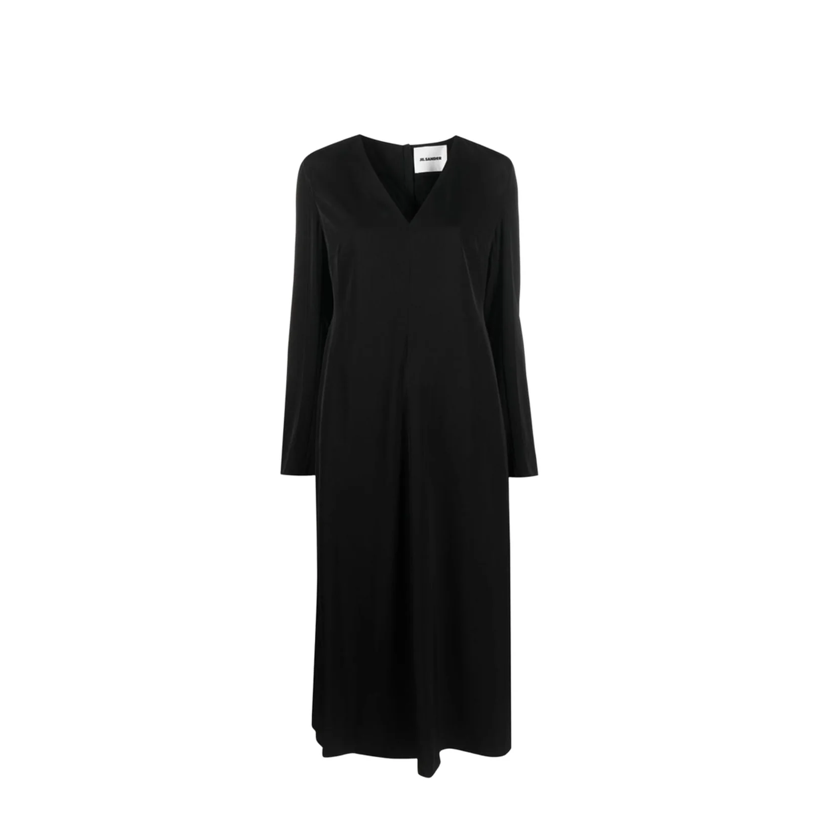 Long-Sleeve Midi Dress Black