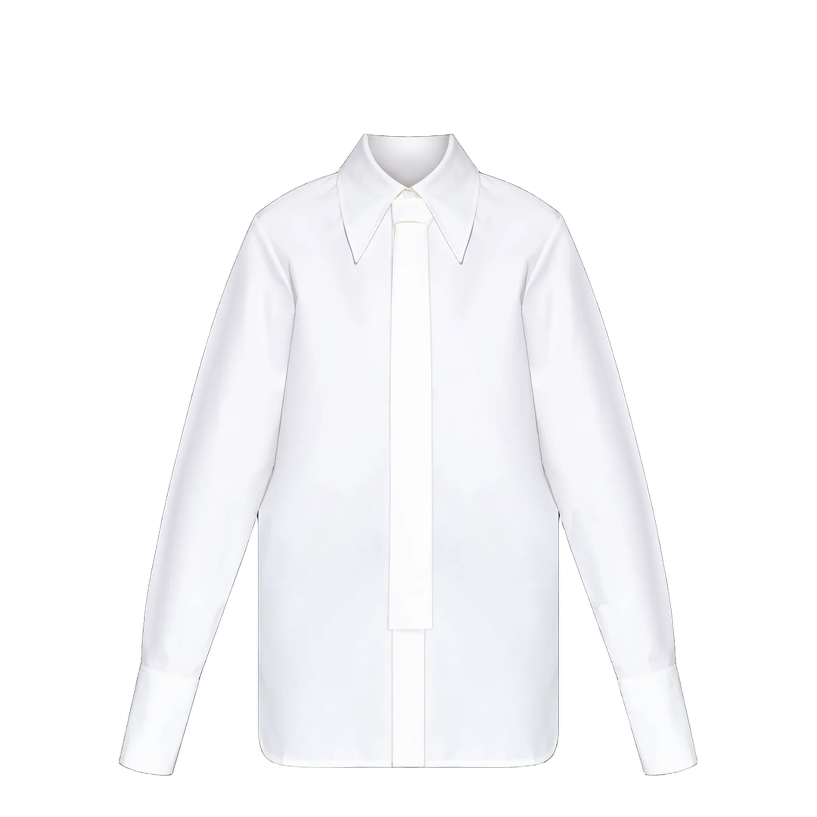 Shirt With Tie White