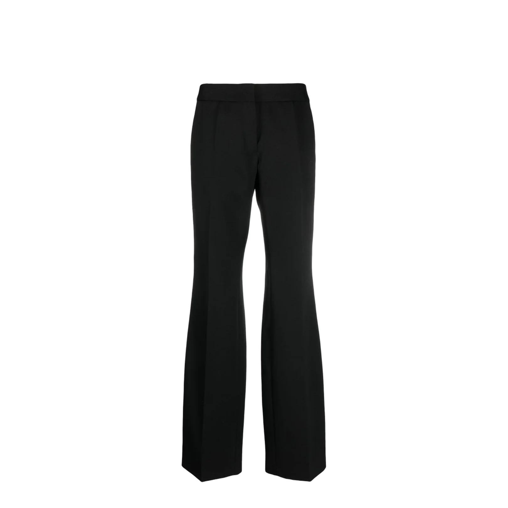 Wool Pleat-Front Trousers Black