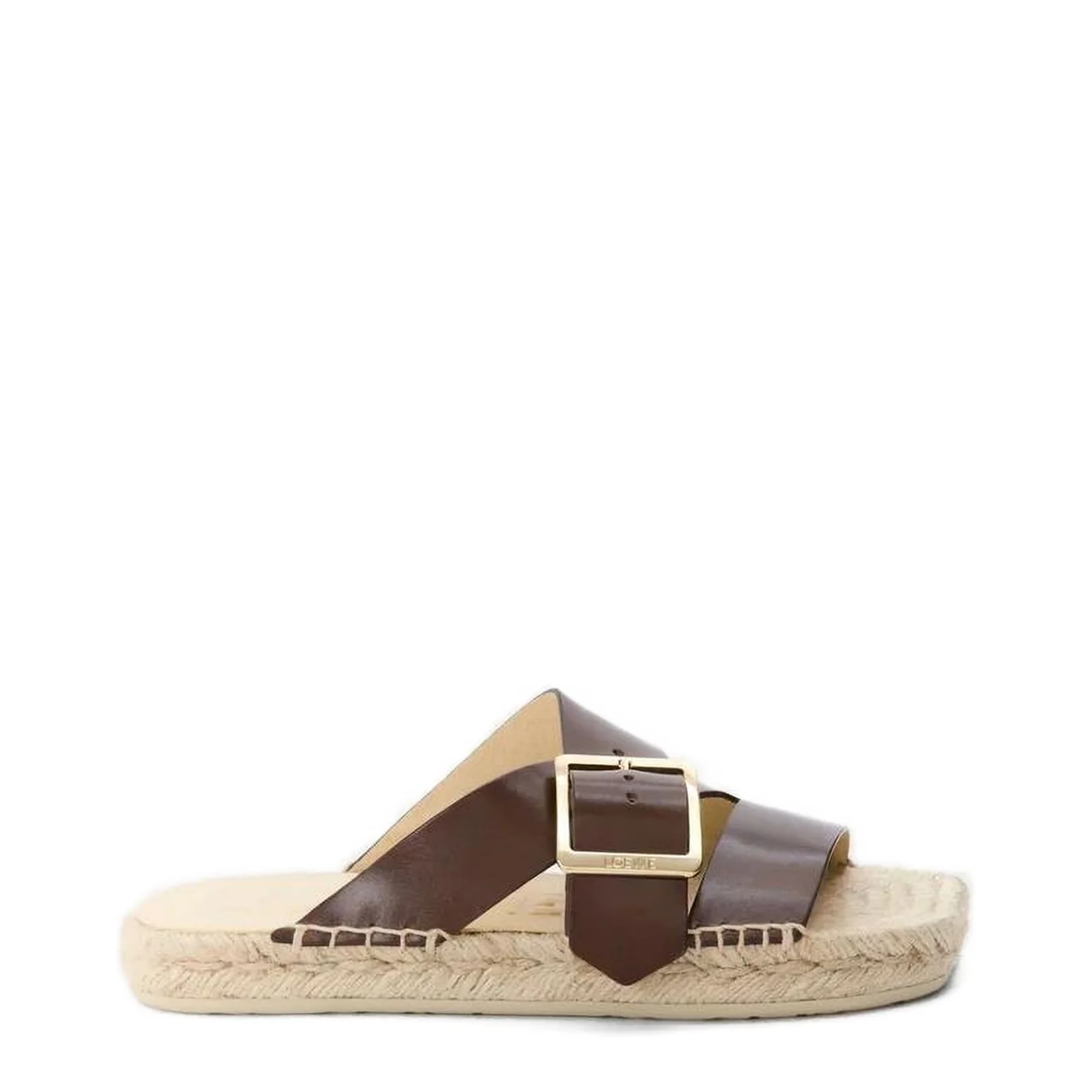 Petal Espadrille Platform Slide in Vegetable-Tanned Calfskin