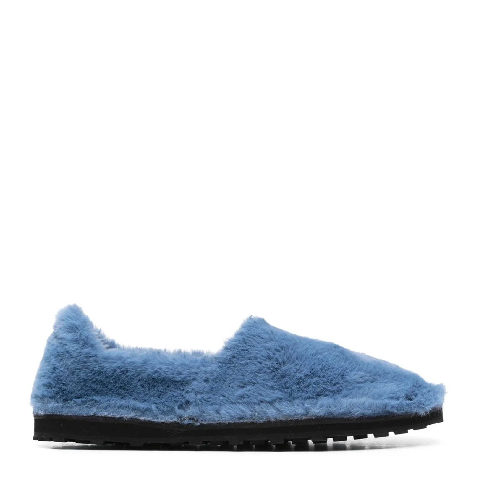 Blue Slip-On Loafer in Faux Fur