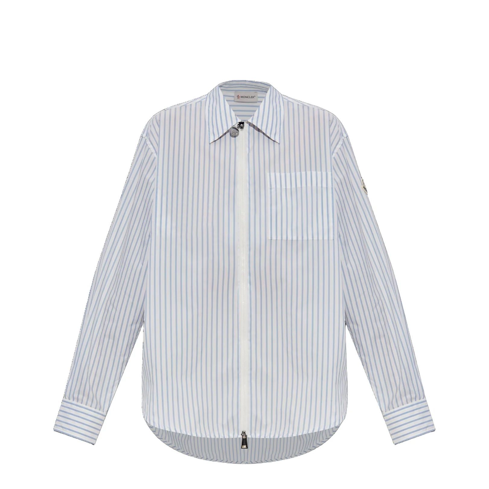 White Shirt with Blue Striped Pattern