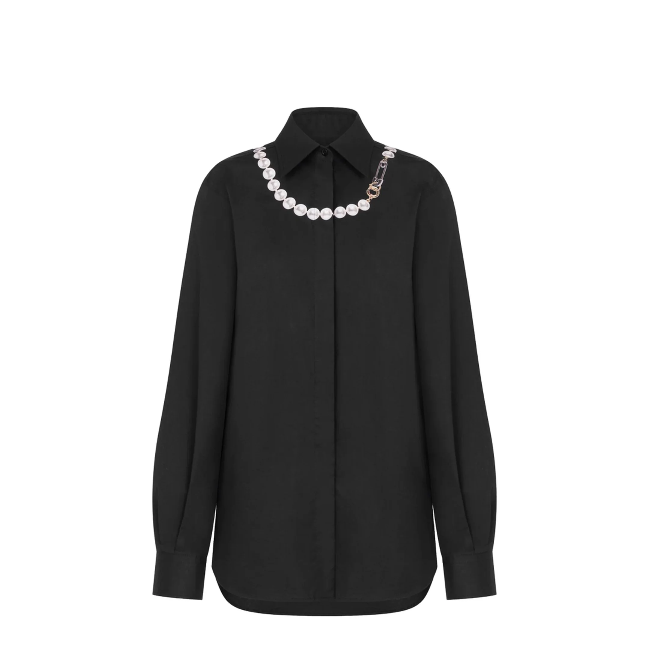 Printed Stretch Cotton Poplin Shirt