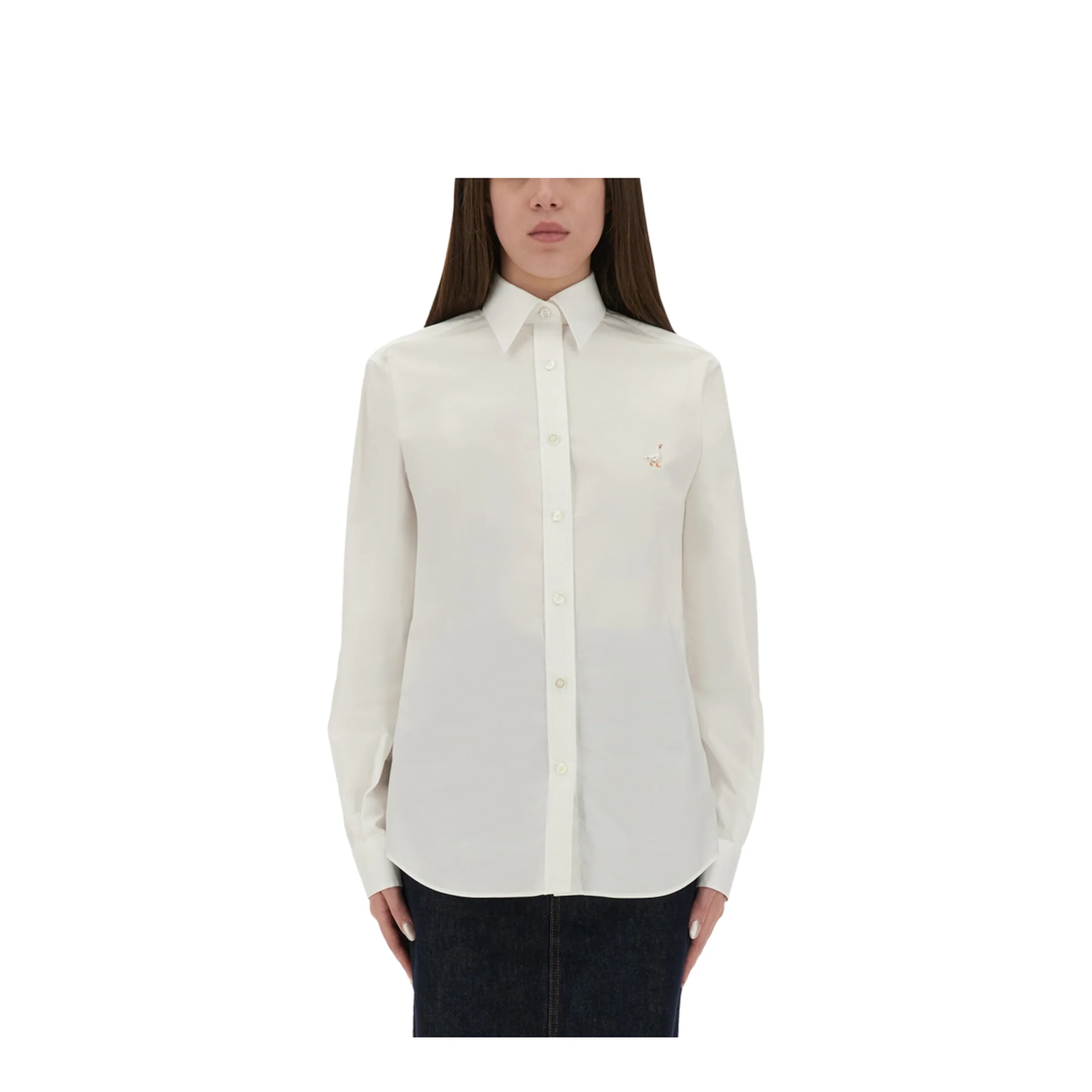 Shirt with Goose Embroidery