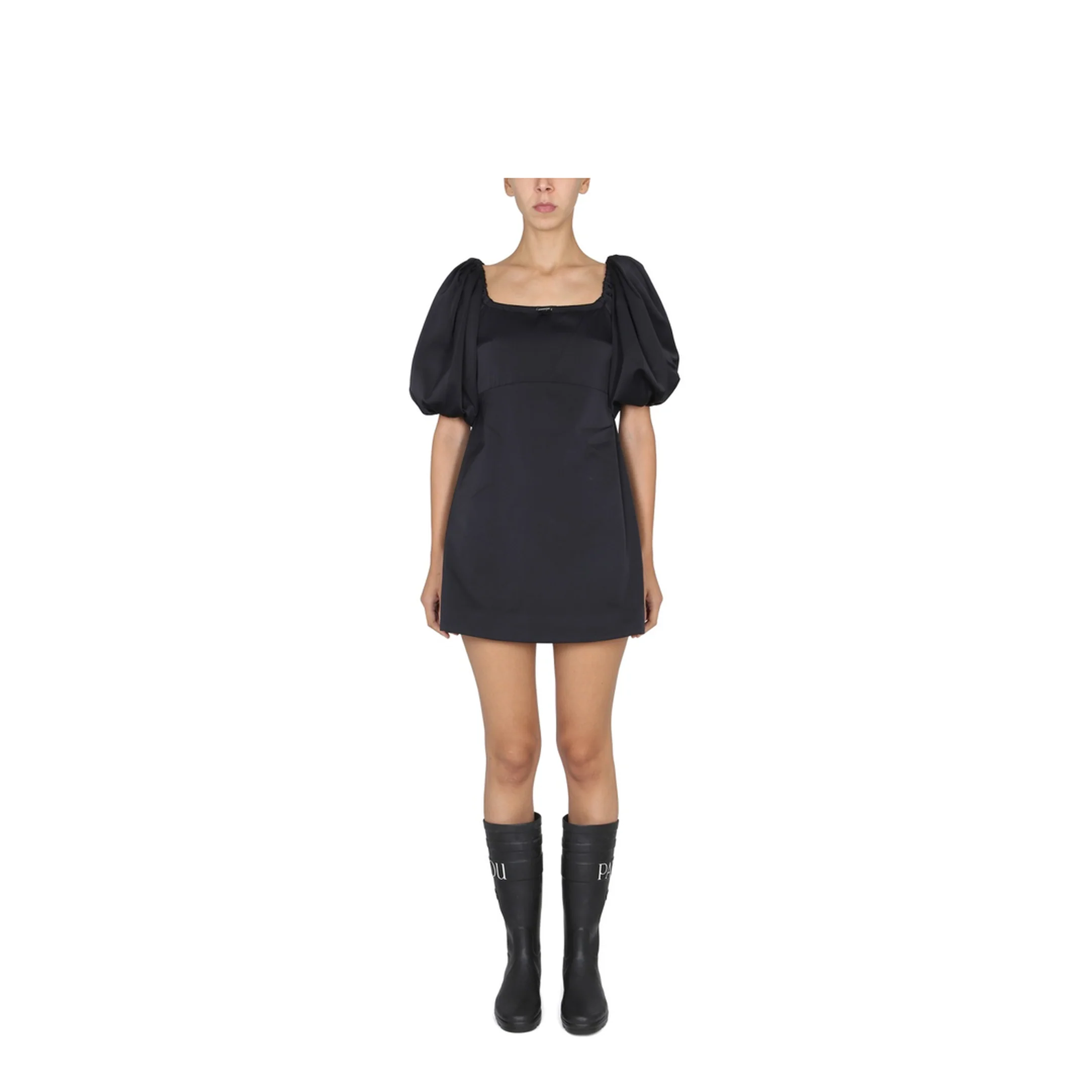 Balloon Sleeve Mini Dress in Recycled Satin
