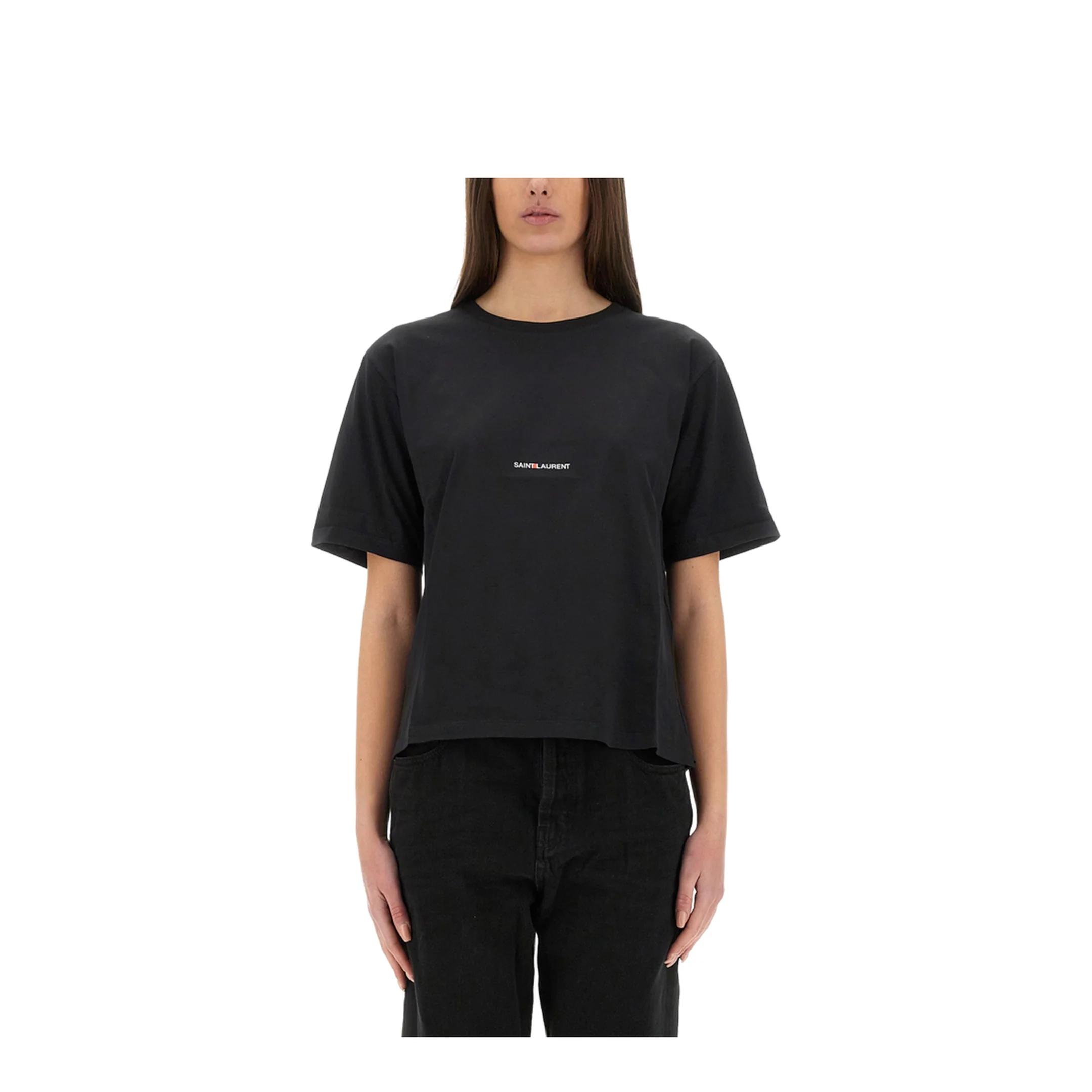 Logo Lettering Print Black Tee