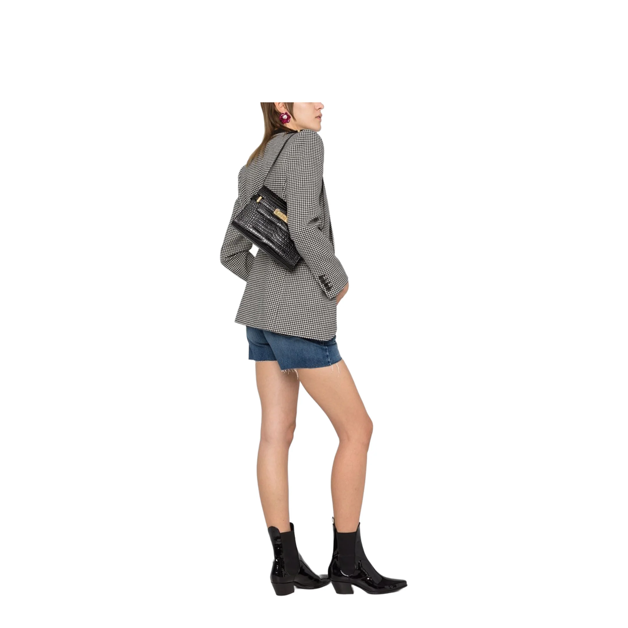 Manhattan Small Leather Shoulder Bags - Black - Image 4