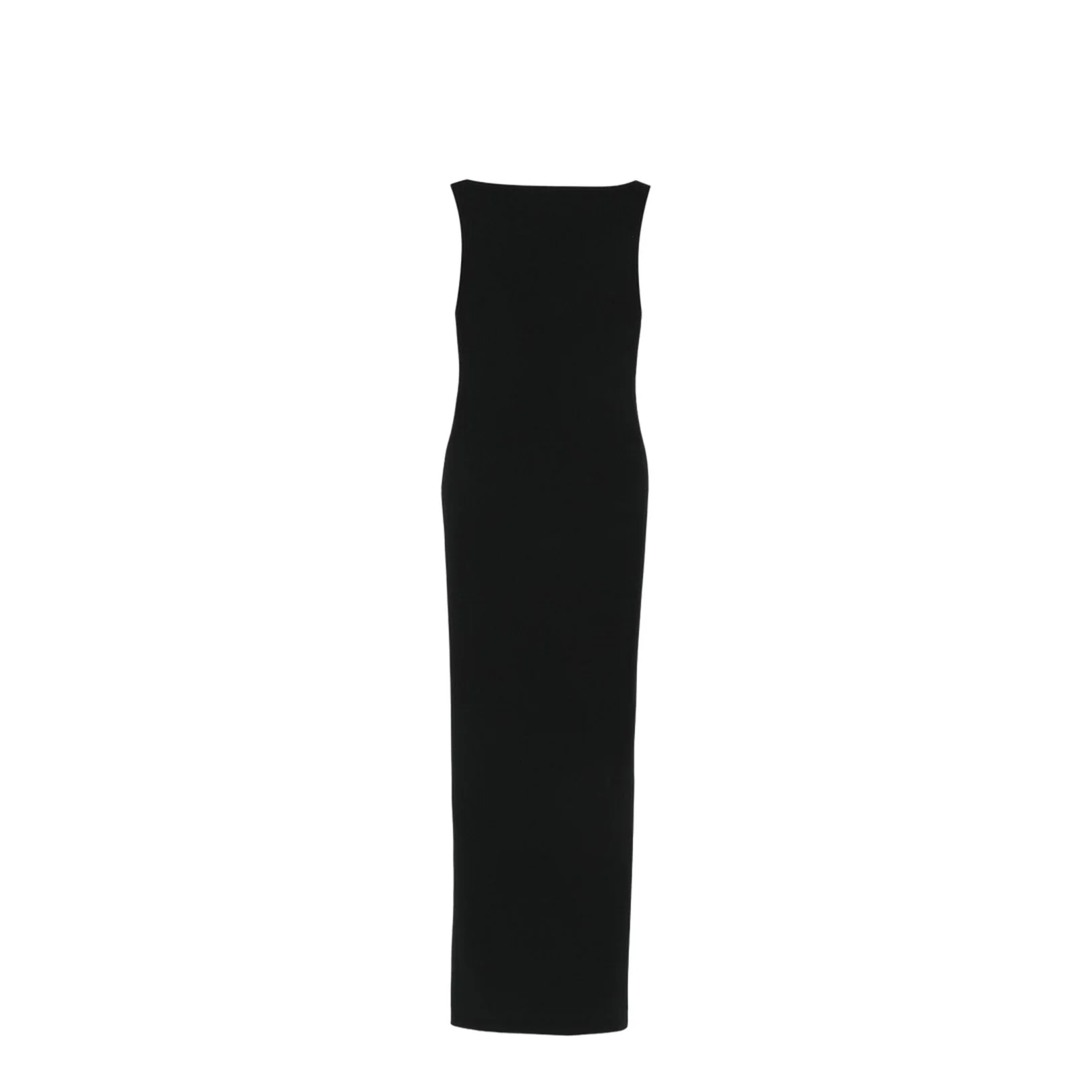 Black Boat Neck Sleeveless Maxi Dress