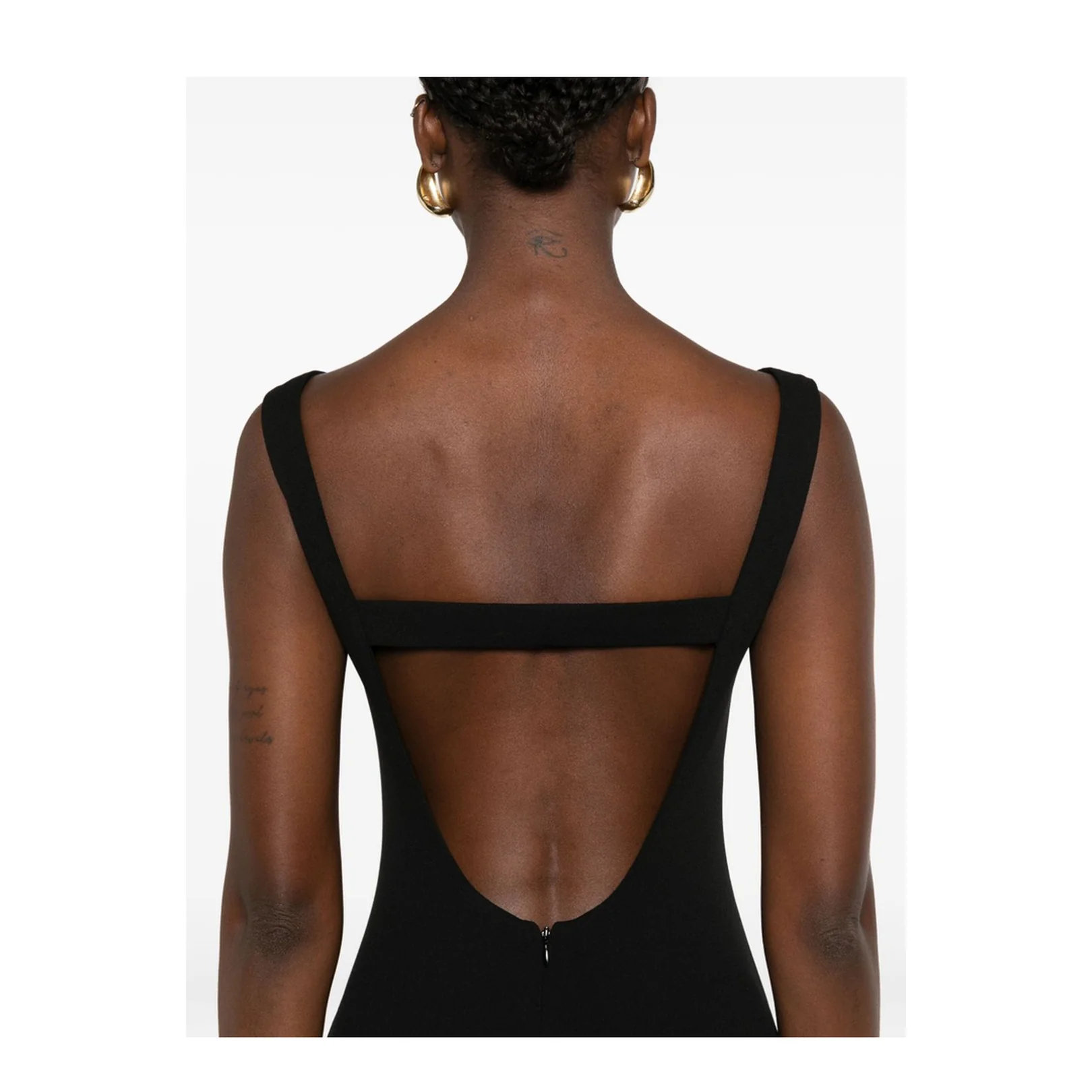 Black Boat Neck Sleeveless Maxi Dress - Image 4