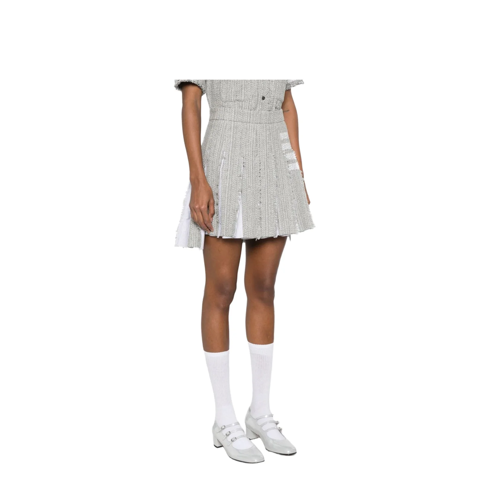 Pleated Tweed Skirt - Image 5