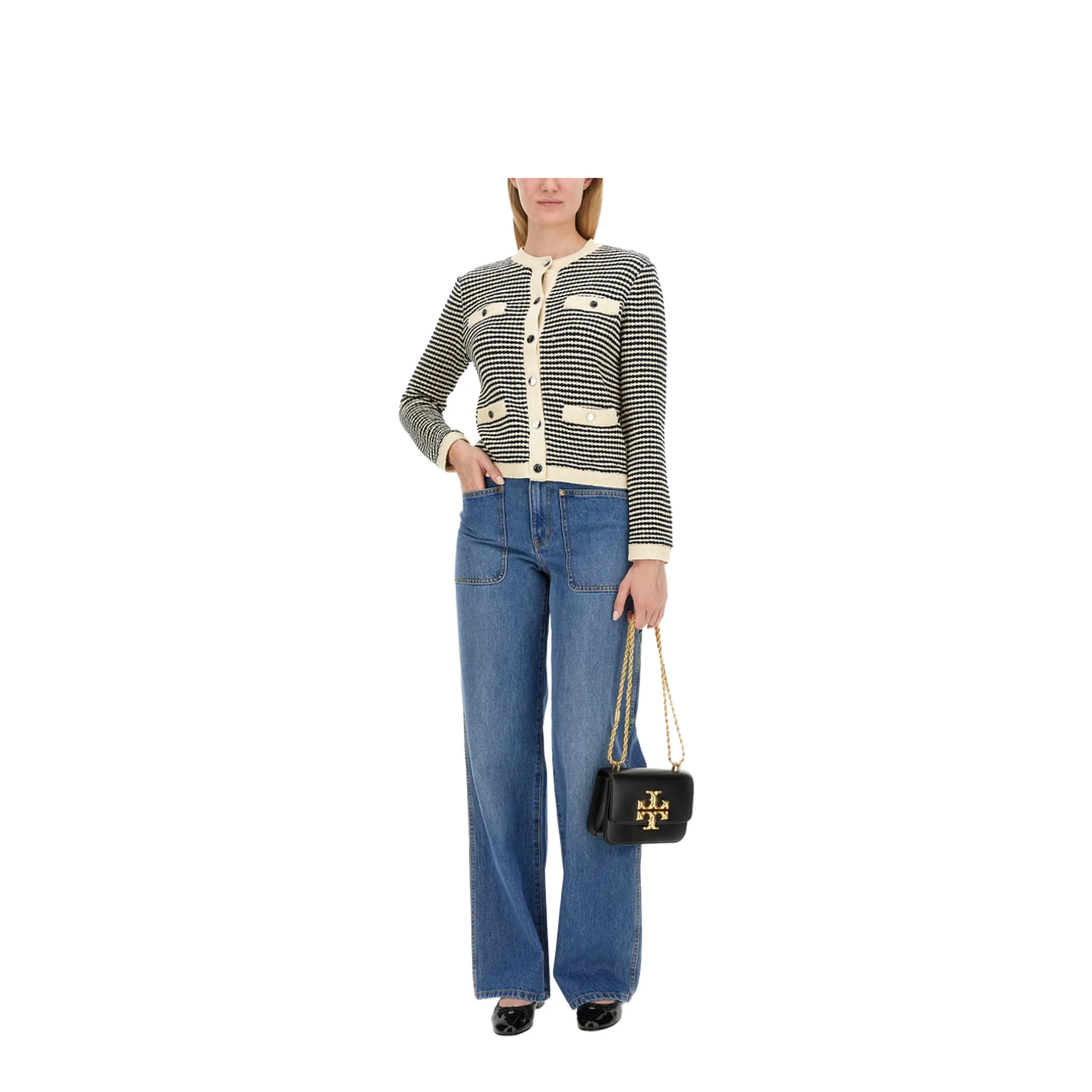 Kendra Contrasting-trim Striped Cardigan - Image 2
