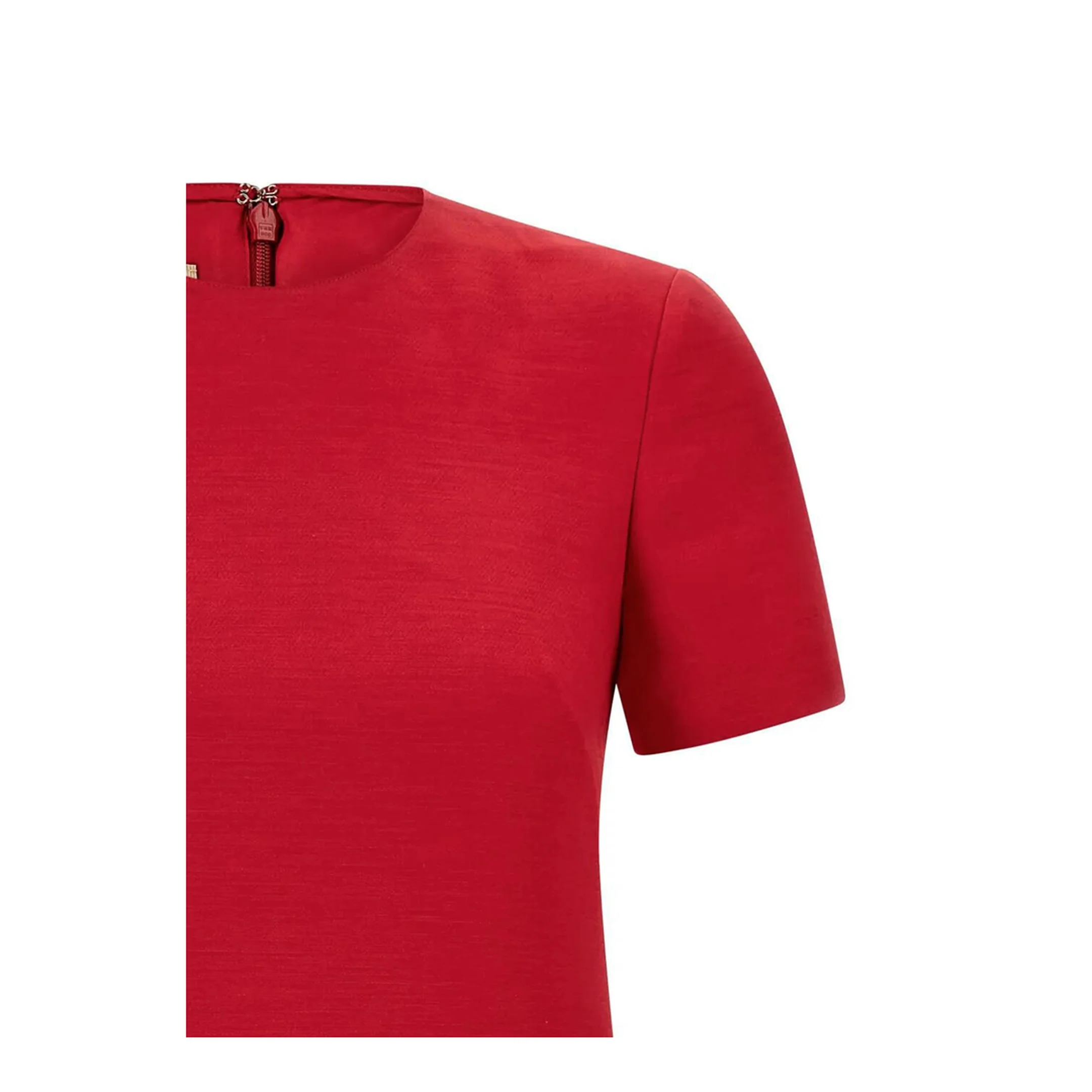 VLogo Wool and Silk Mini Dress - Red - Image 3