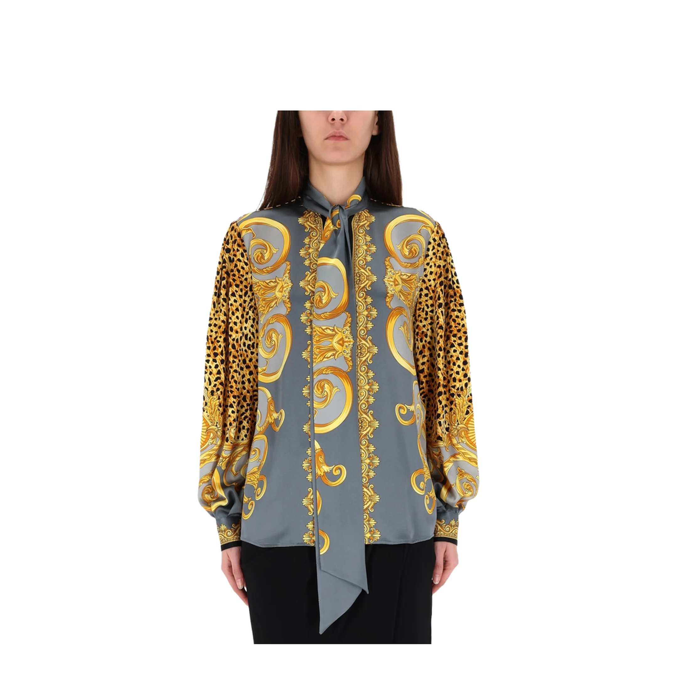 Cheetah Foulard Lavallière Silk Shirt - Image 4