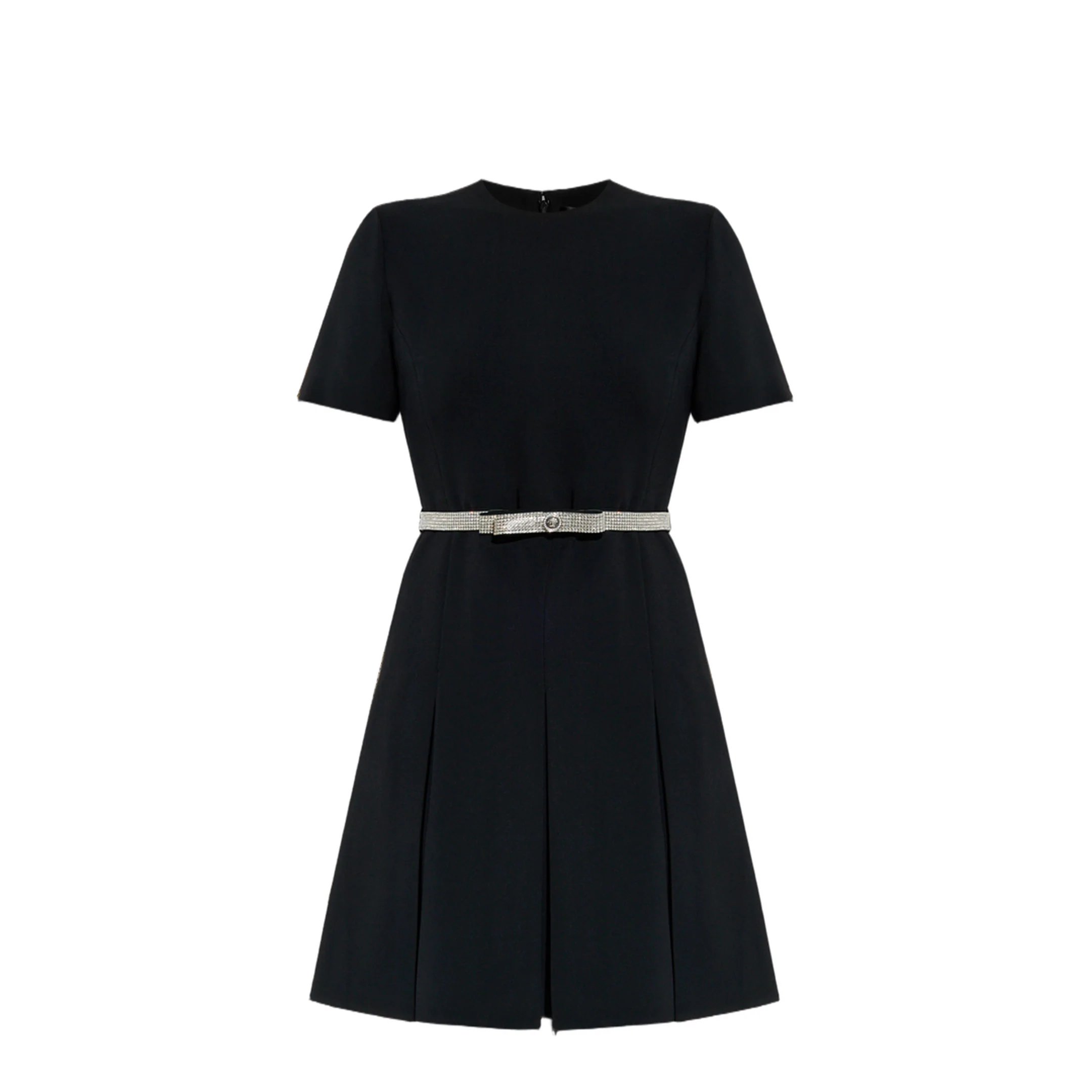 Crystal-Embellished Belt Cocktail Dress