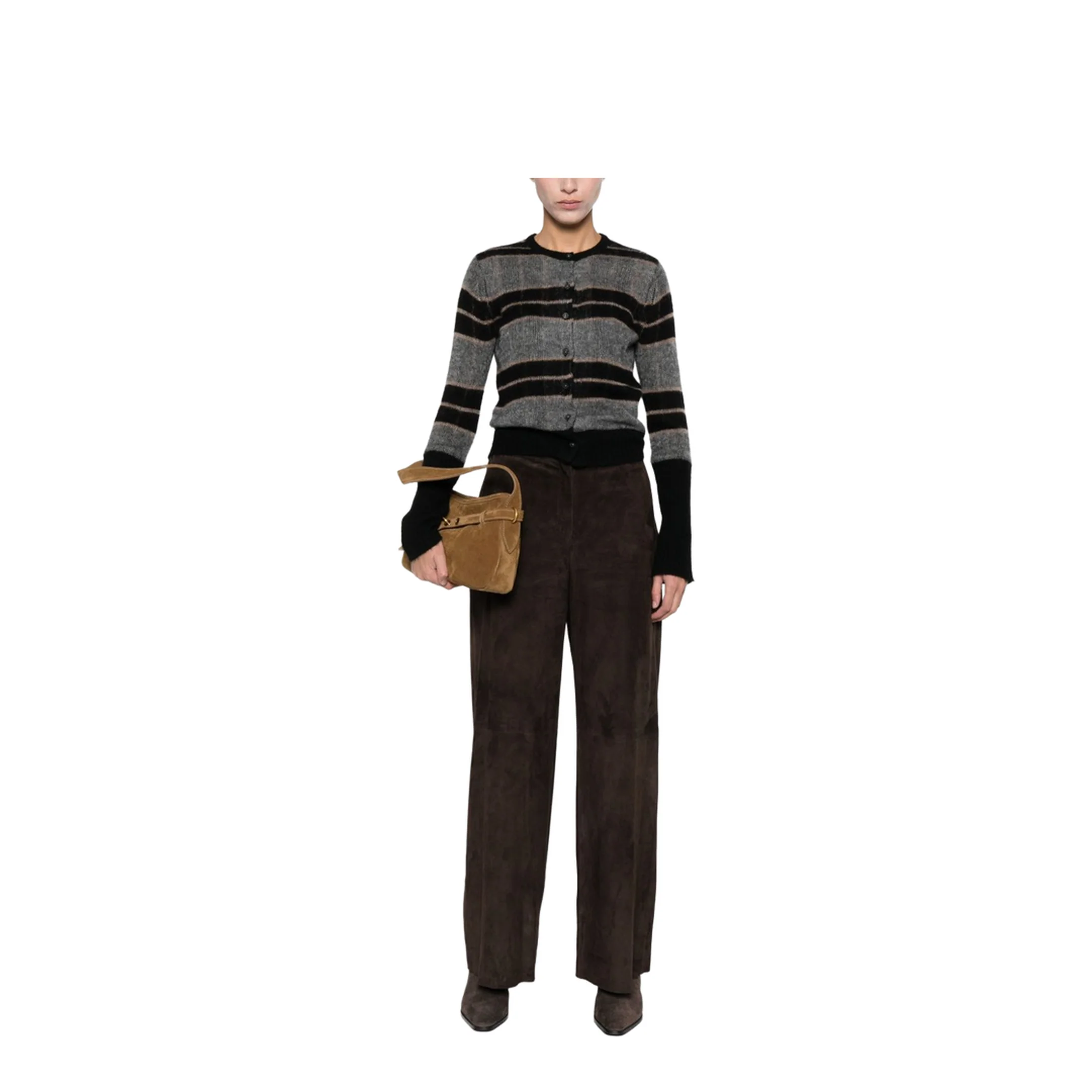 High-Waist Brown Leather Trousers - Image 4